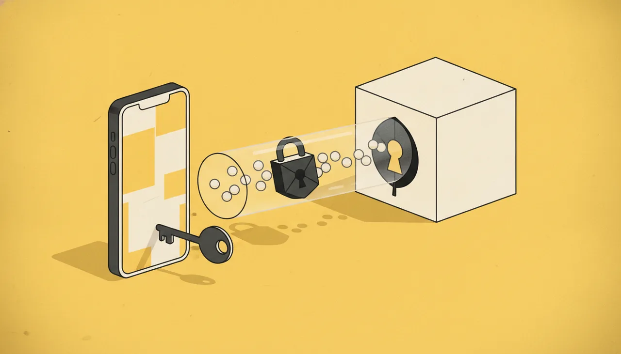 Частный DNS на Android: смартфон и удалённое хранилище соединены защищённым туннелем с замком